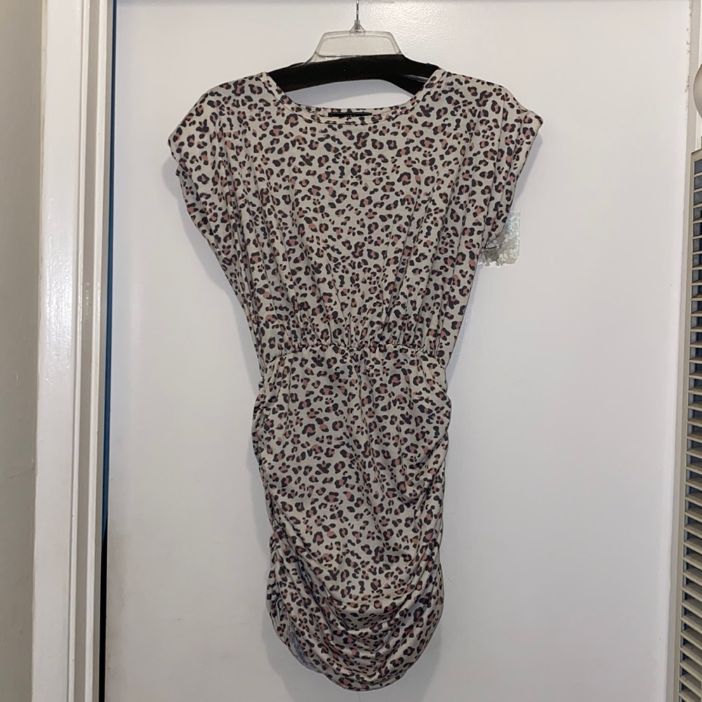 Cheetah print pink and white dress